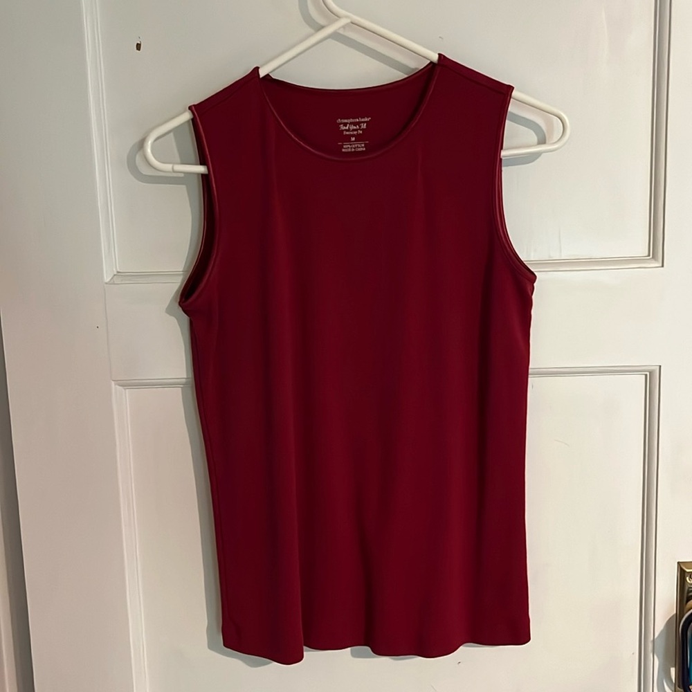 Sleeveless brick red Christopher and banks tank